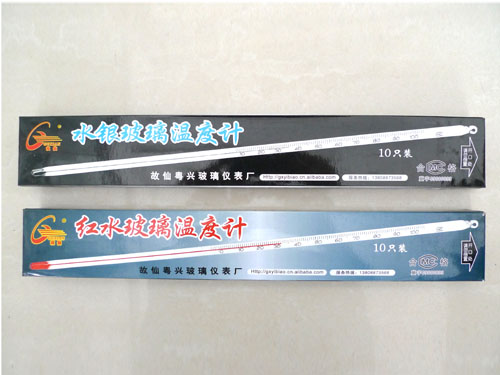 水銀溫度計，紅水玻璃溫度計